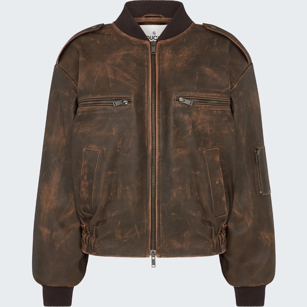 Ducie Leather Bomber - Picture 2 of 5